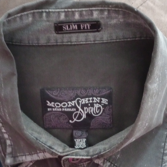 Moonshine Spirit Mens Western Long Sleeve Slim Fit Pearl Snap Shirt, Medium - Picture 12 of 13